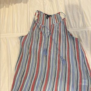 Chaps Women's Striped Gauze Tank Top - Blue, Red, White